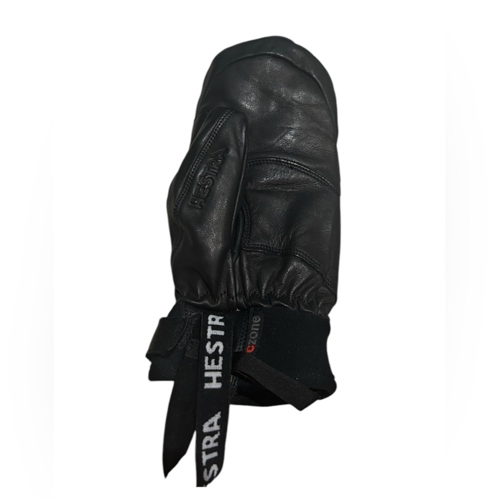 Hestra Men's Freeride Black Leather CZone Mitt Ski Gloves Sz 8. - Picture 3 of 7